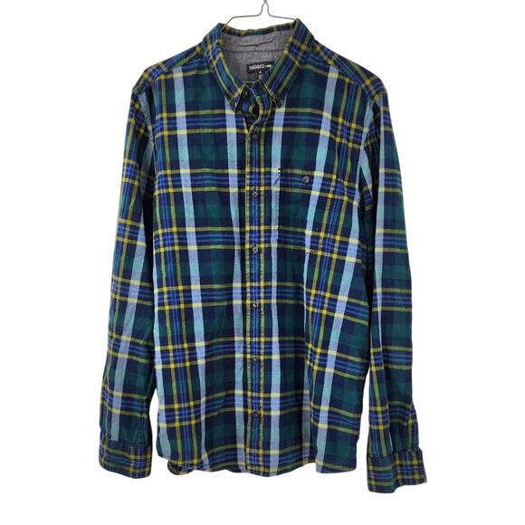TOAD & CO Mattock Li Long Sleeve Button Down Plaid Cotton Shirt Men's Mediium - Picture 1 of 5
